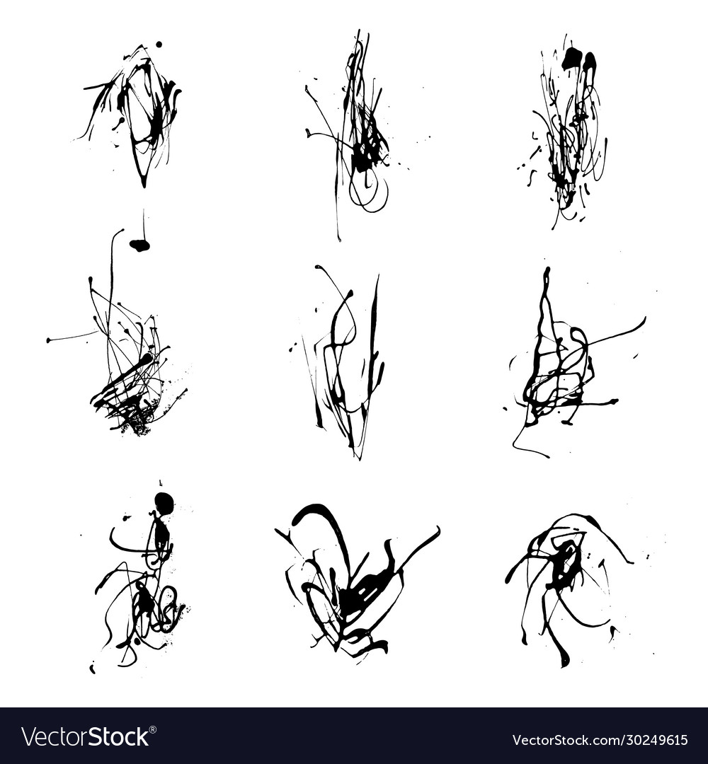 Elegant set ink splashes blots splatter Vector Image Elegant set ink splashes blots splatter