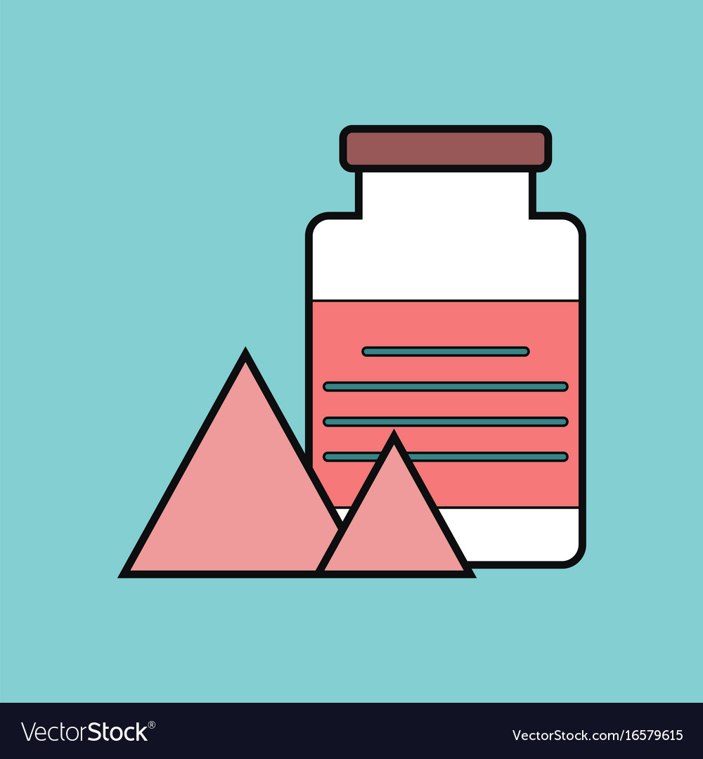 Flat icon design collection jar and pyramids