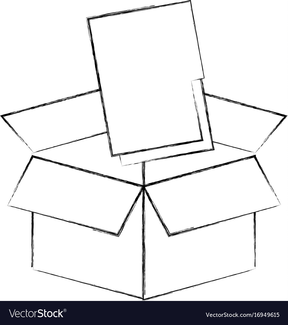 Folder document in box