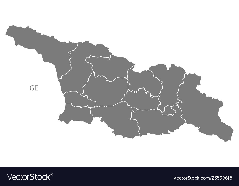 Georgia provinces map grey Royalty Free Vector Image