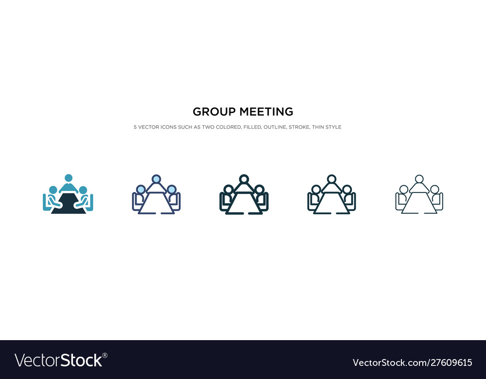 Group meeting icon in different style two