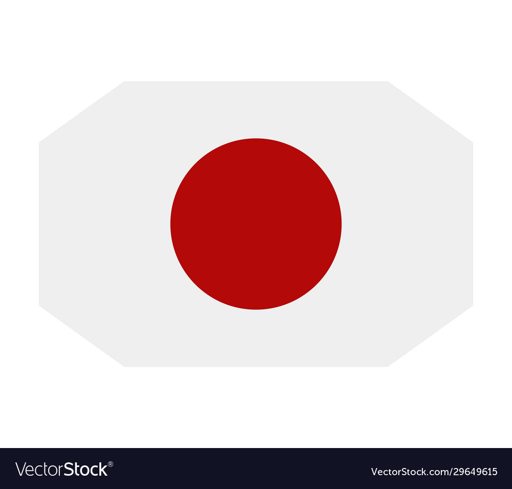 Japan flag in on white background