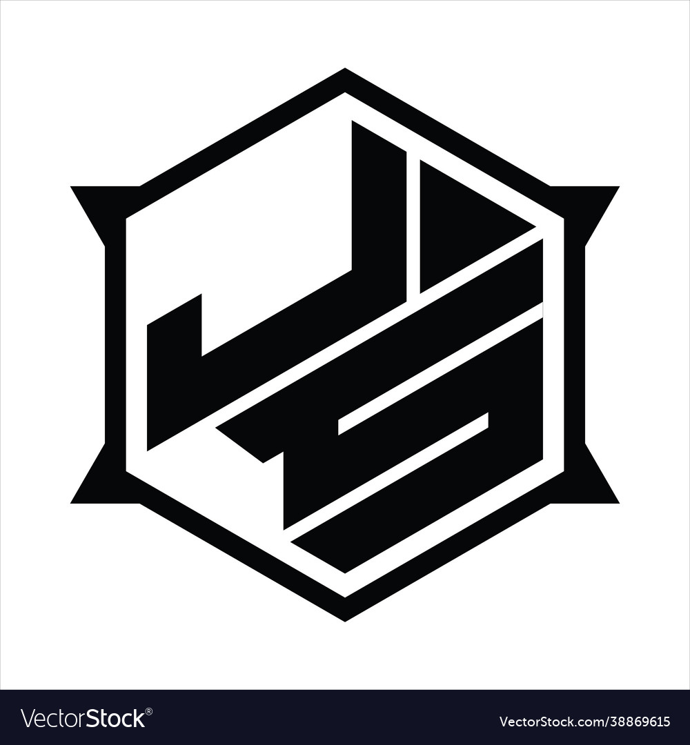 Js logo monogram design template