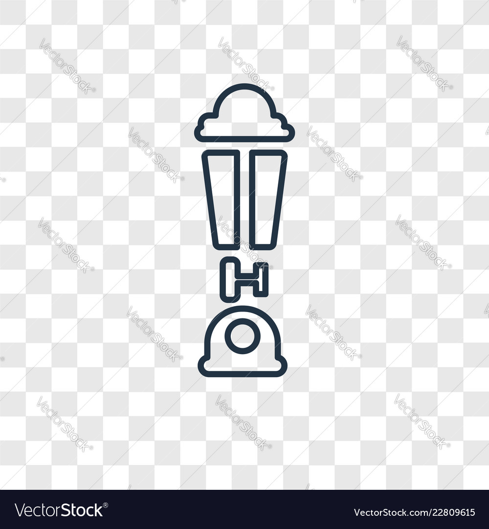 Lamp concept linear icon isolated on transparent vector image Lamp concept linear icon isolated on transparent