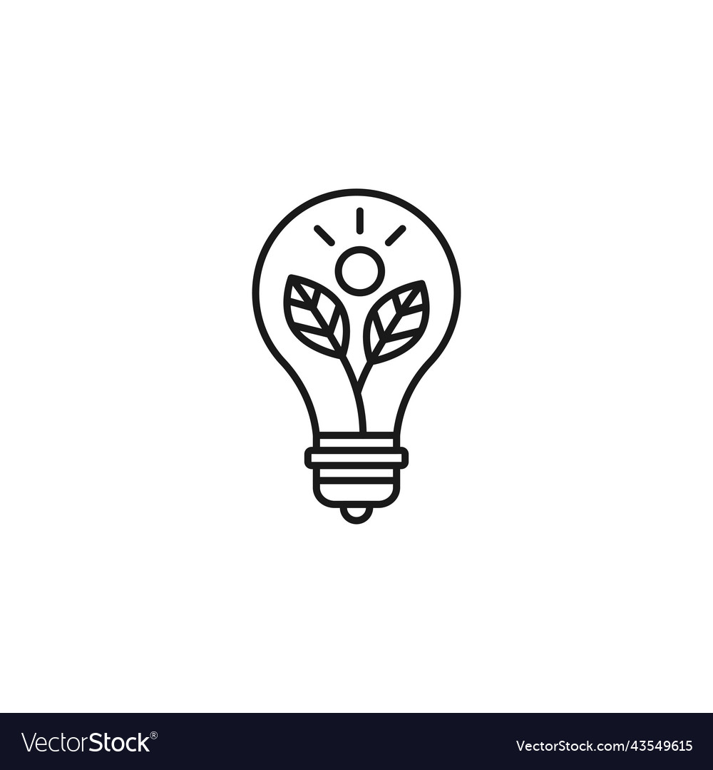 Light bulb line art ecology icon design template vector image Light bulb line art ecology icon design template