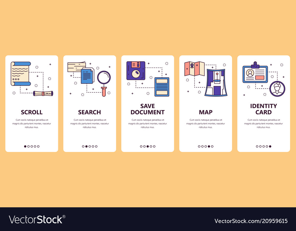 Line art web and mobile app template set vector image Line art web and mobile app template set