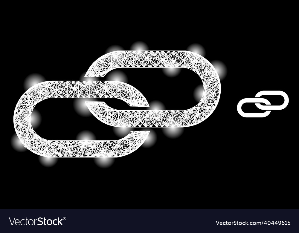 Magic linear mesh chain with lightspots vector image Magic linear mesh chain with lightspots