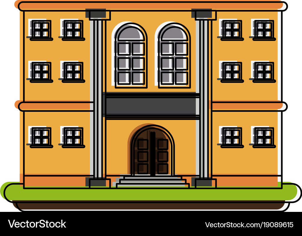 Mansion with columns Royalty Free Vector Image