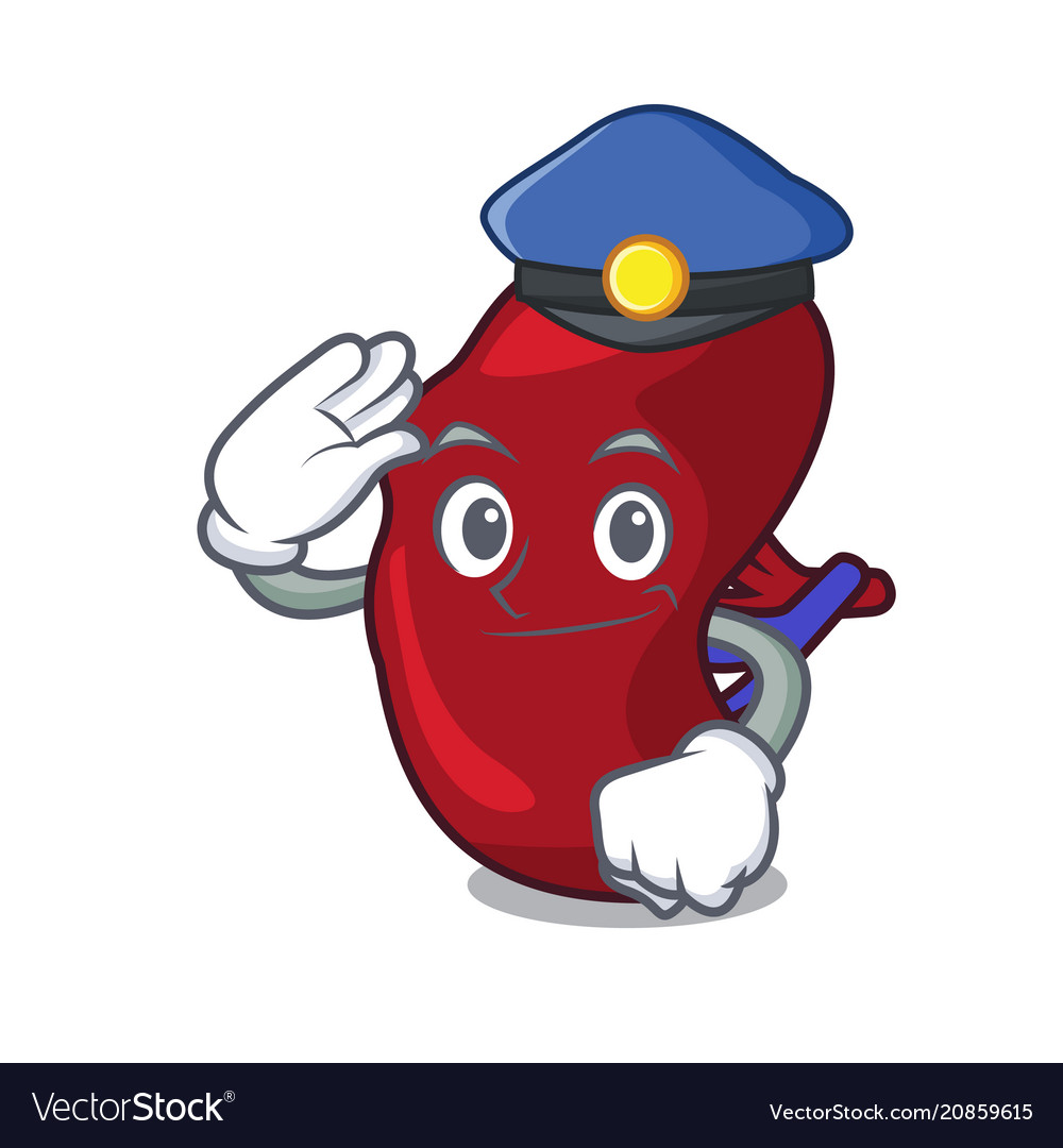 Police spleen character cartoon style