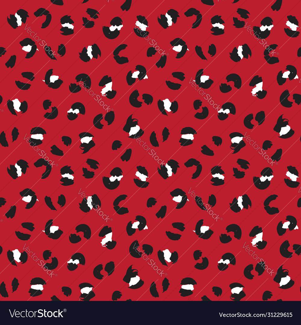 Red Leopard Seamless Pattern
