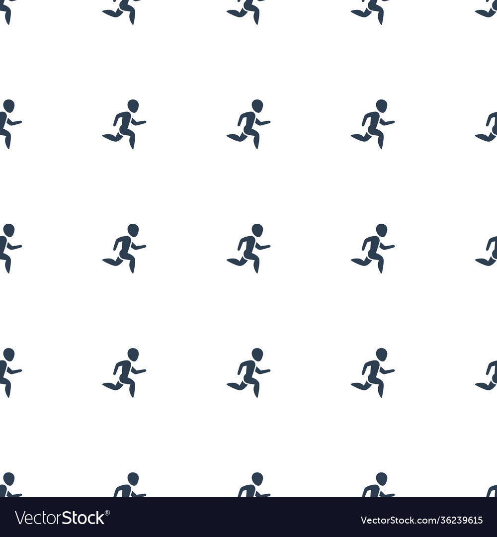 Running man icon pattern seamless white background
