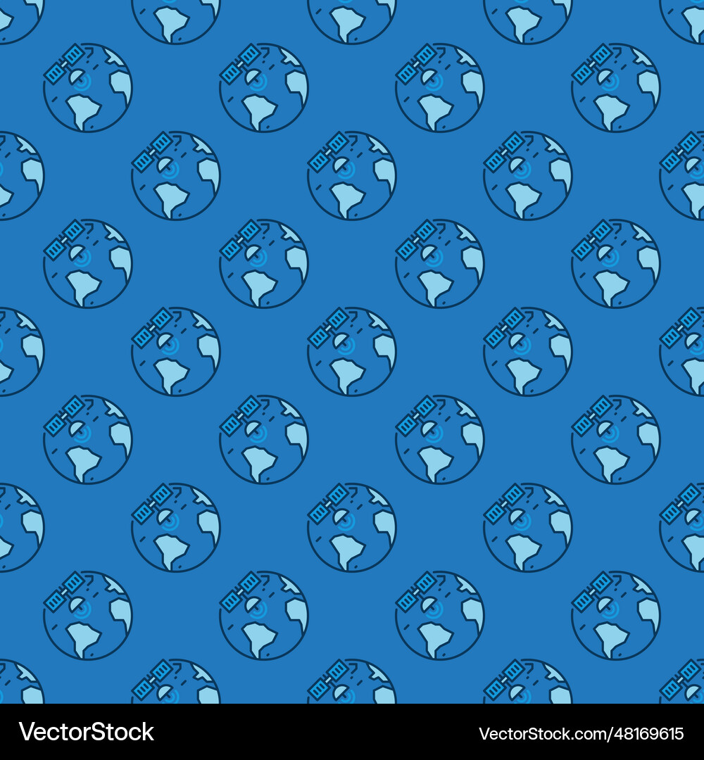 Satellite internet access seamless pattern Vector Image