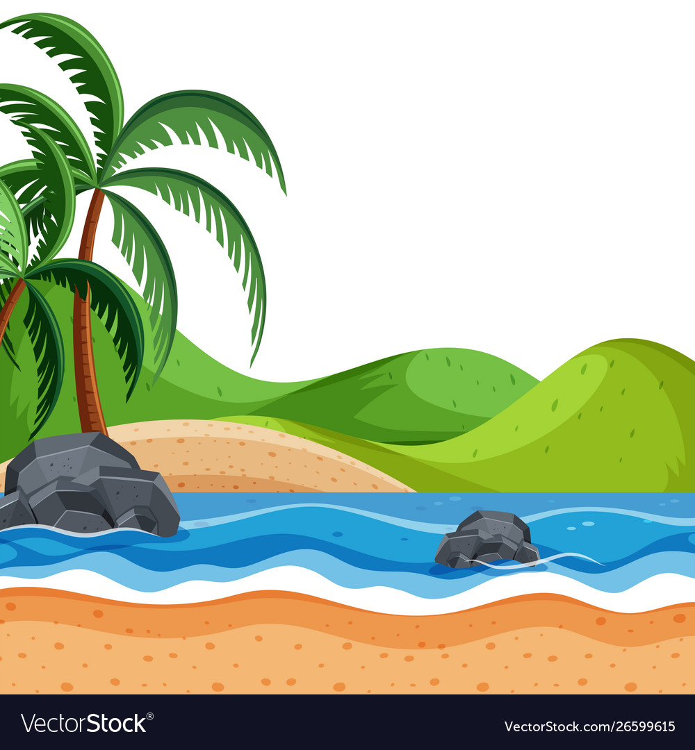 Scenery background hills and beach