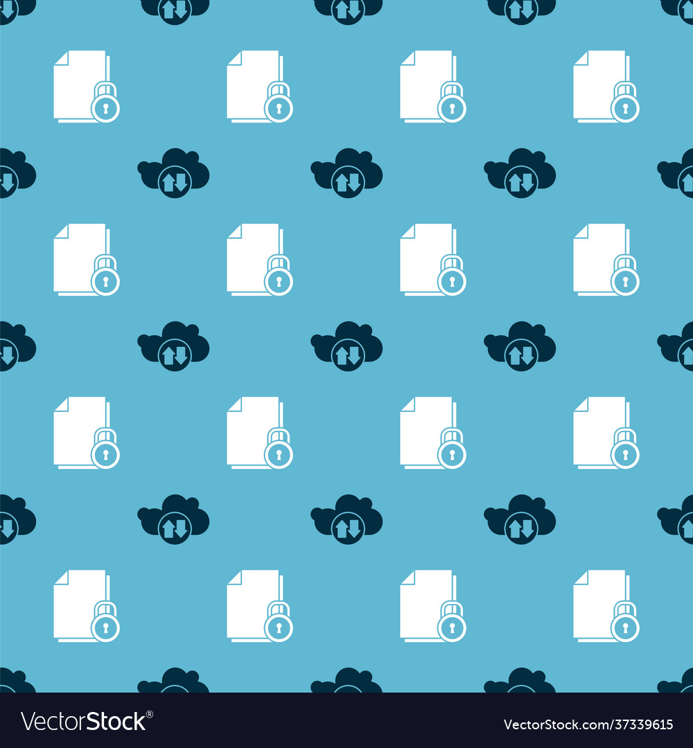 Set cloud download and upload document Vector Image Set cloud download and upload document