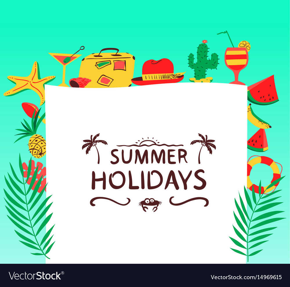 Summer background with beach objects