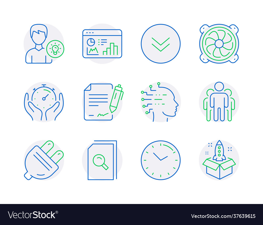 Technology icons set included icon as scroll down vector image Technology icons set included icon as scroll down