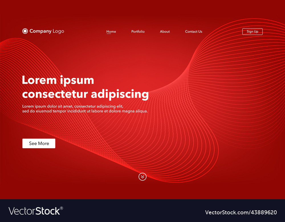 Abstract background website landing page template vector image Abstract background website landing page template