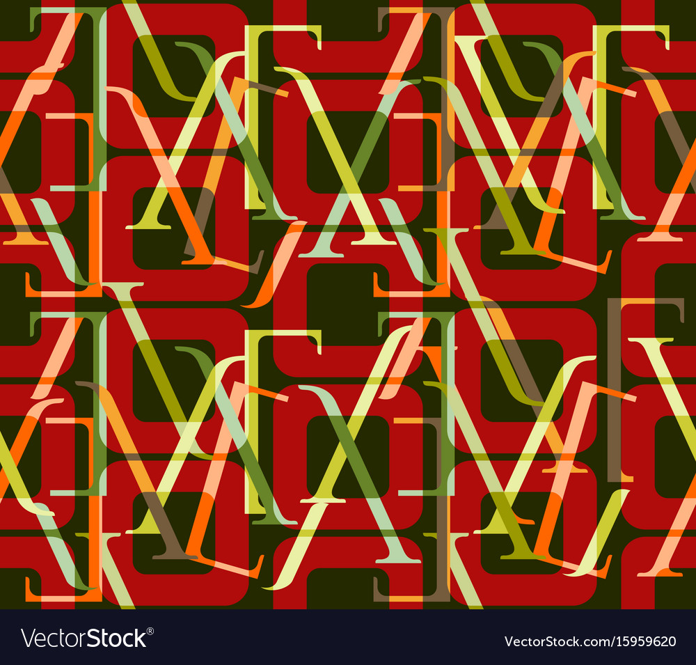 Abstract seamless pattern typography elements