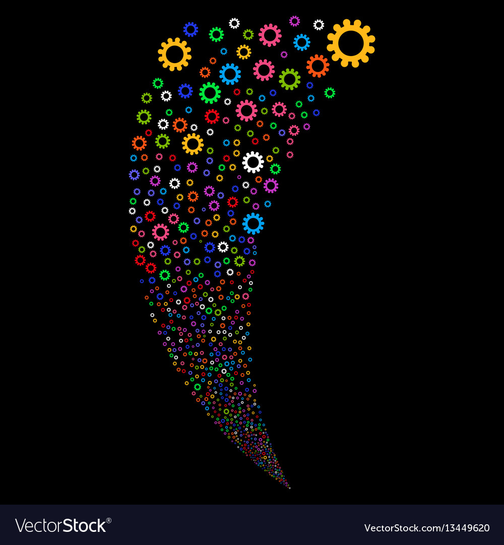 Cog random stream Royalty Free Vector Image - VectorStock