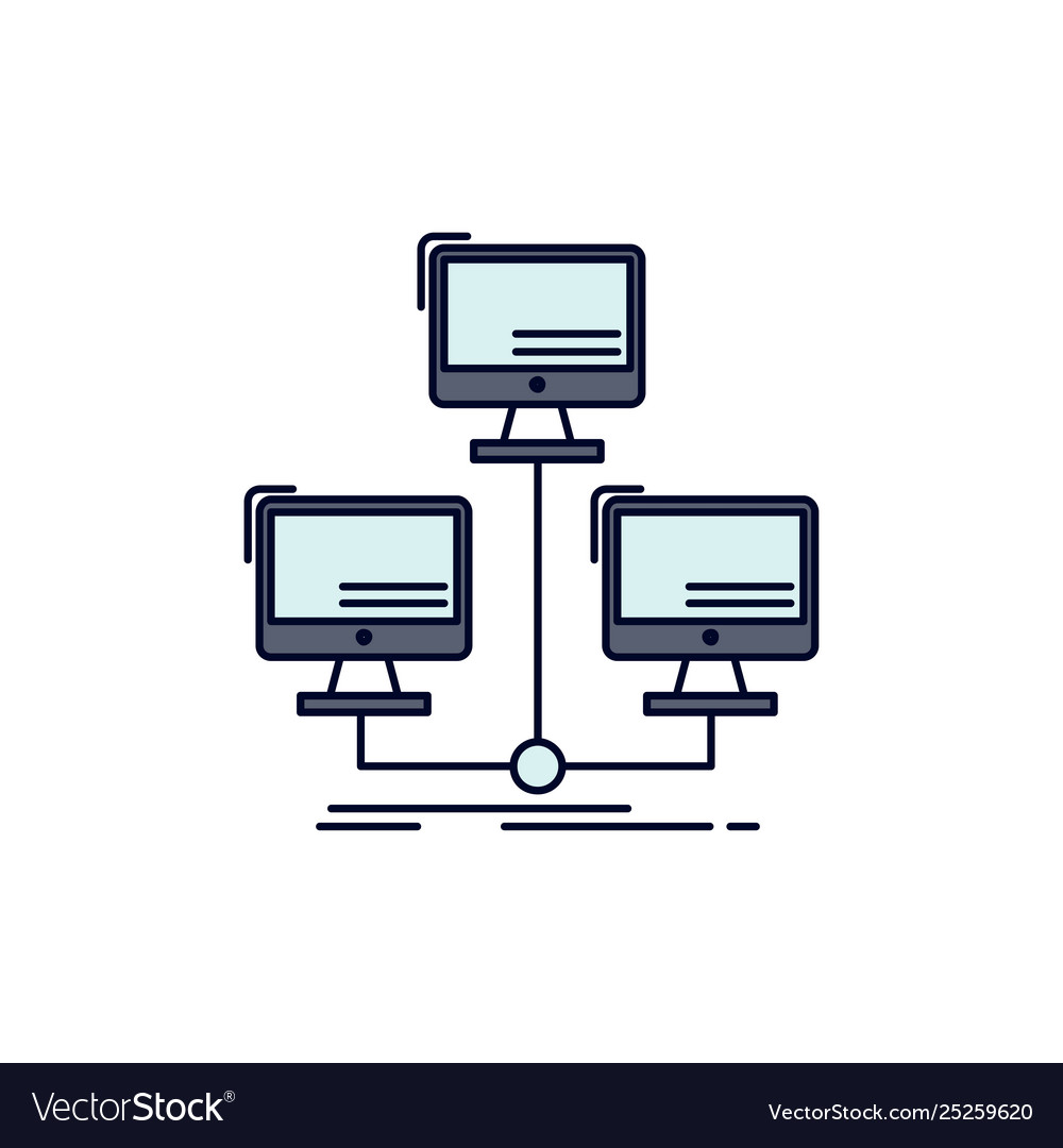 Datenbank verteilter Verbindungsnetzrechner vector image Datenbank verteilter Verbindungsnetzrechner
