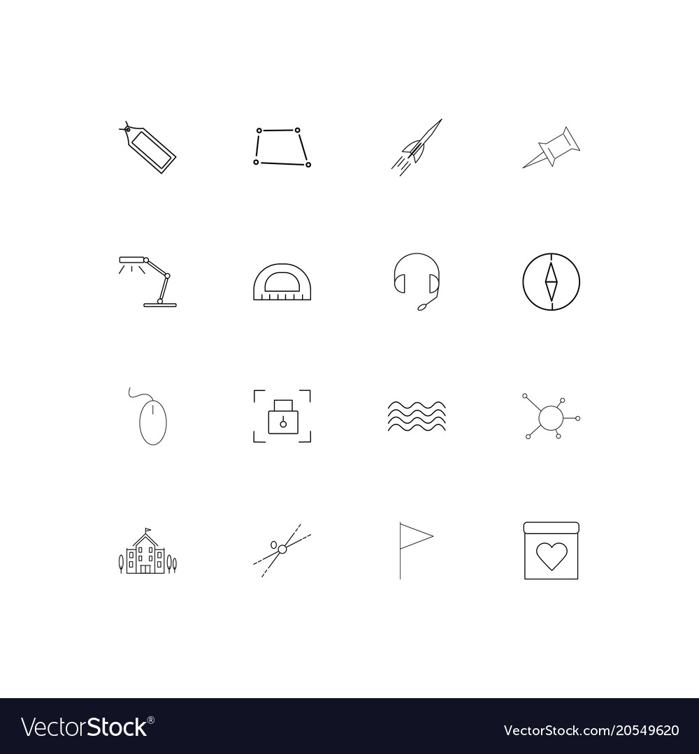 Education and science simple linear icons set