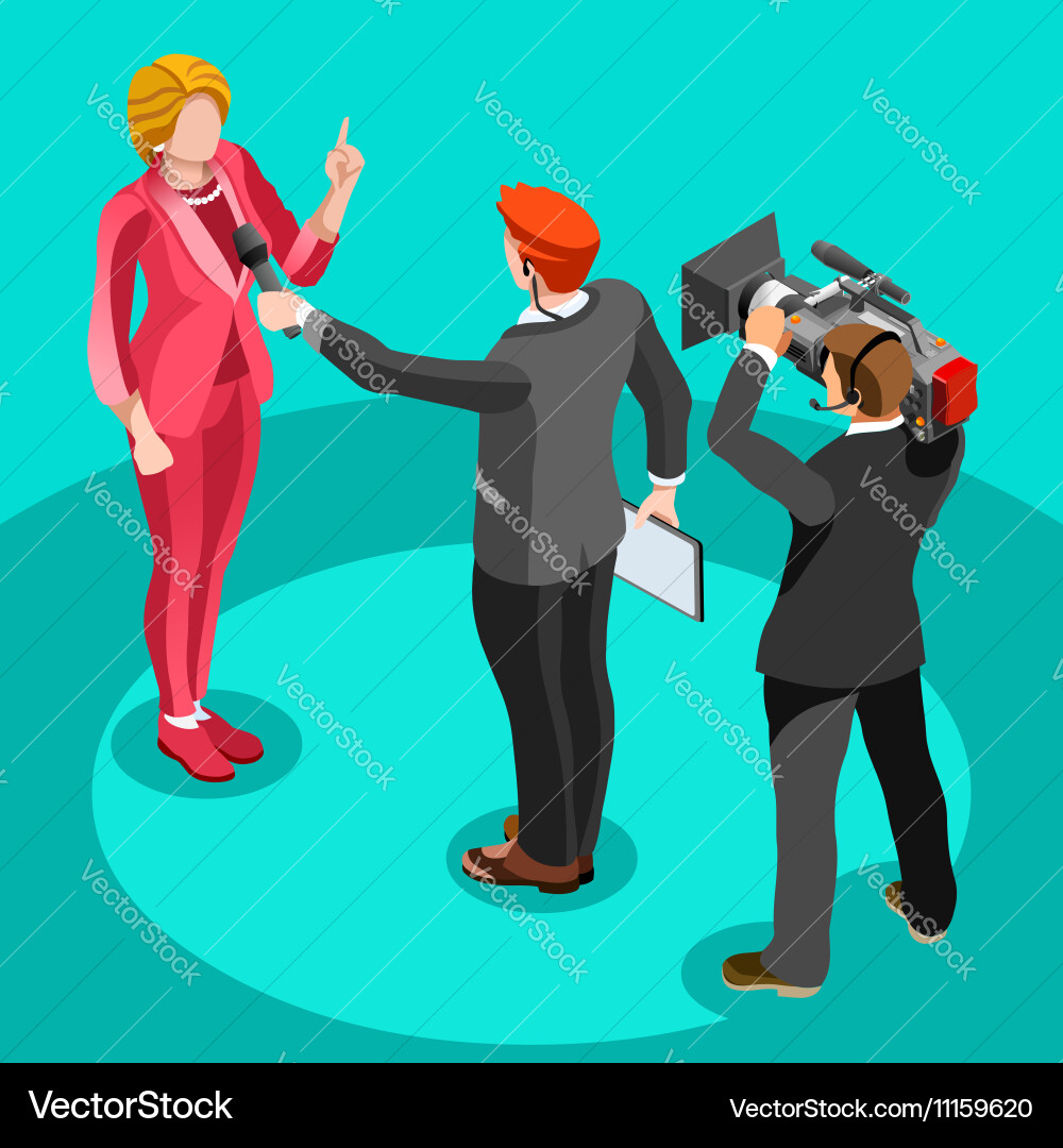 Election news infographic interview isometric Vector Image