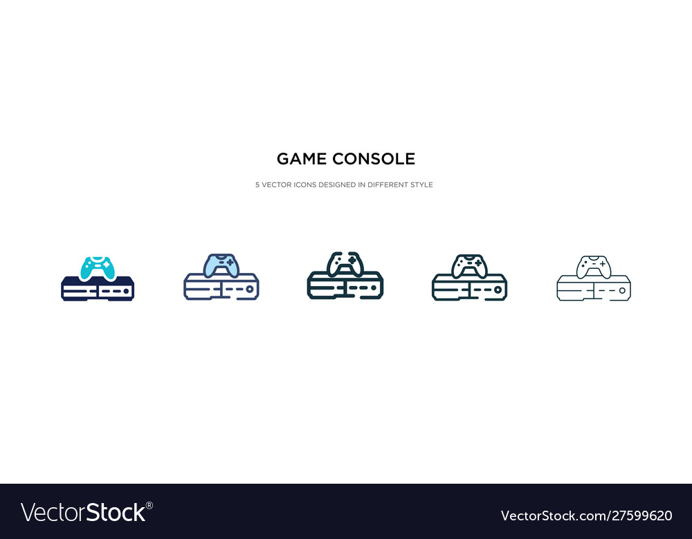 Game console icon in different style two colored