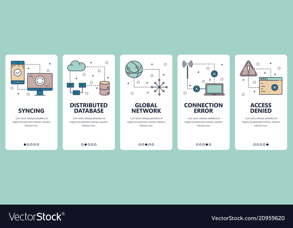 Line art web and mobile app template set