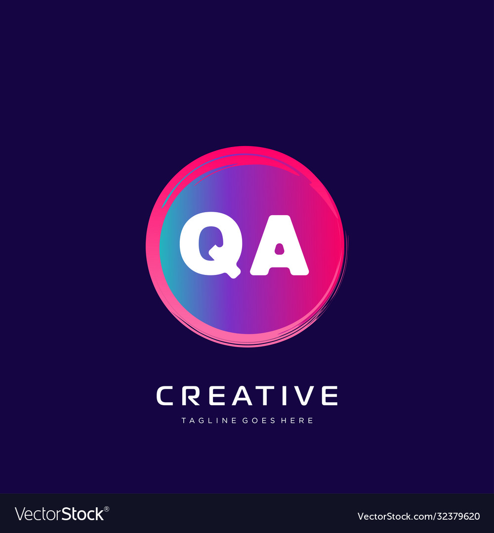Qa initial logo with colorful template Vector Image Qa initial logo with colorful template