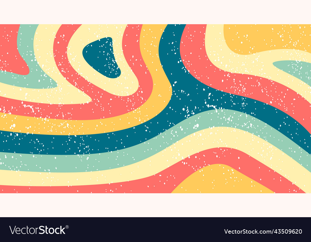Retro background textured wavy shapes design vector image Retro background textured wavy shapes design