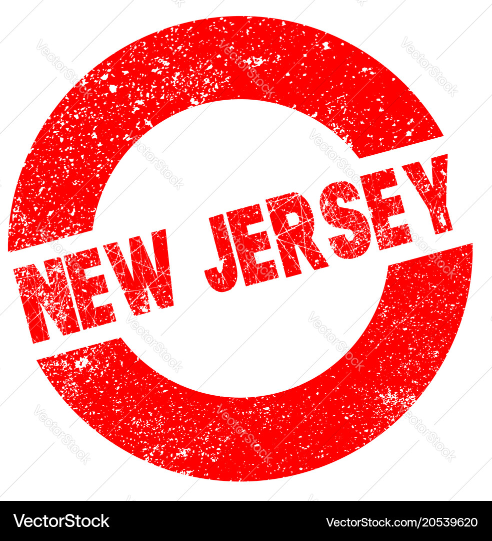 Rubber ink stamp new jersey Royalty Free Vector Image