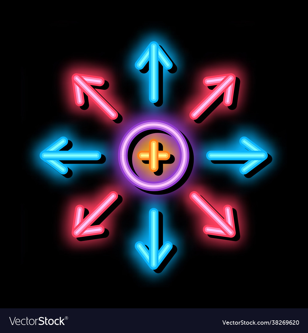 Search everywhere neon glow icon