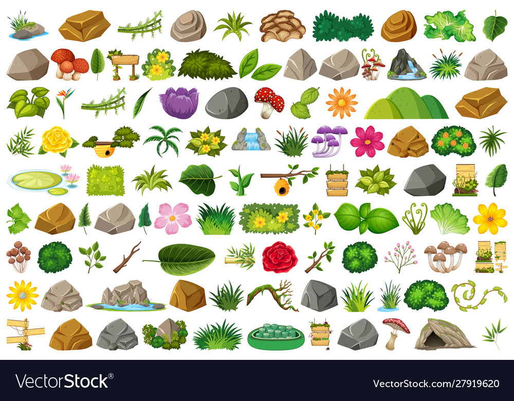 Set isolated objects theme - gardening vector image Set isolated objects theme - gardening