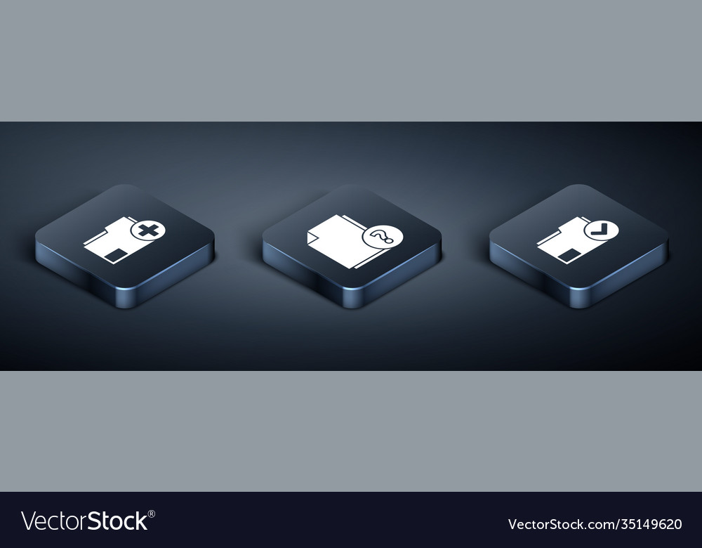 Set isometric add new folder document