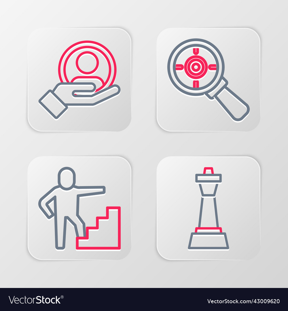 Set line chess stair with finish flag target