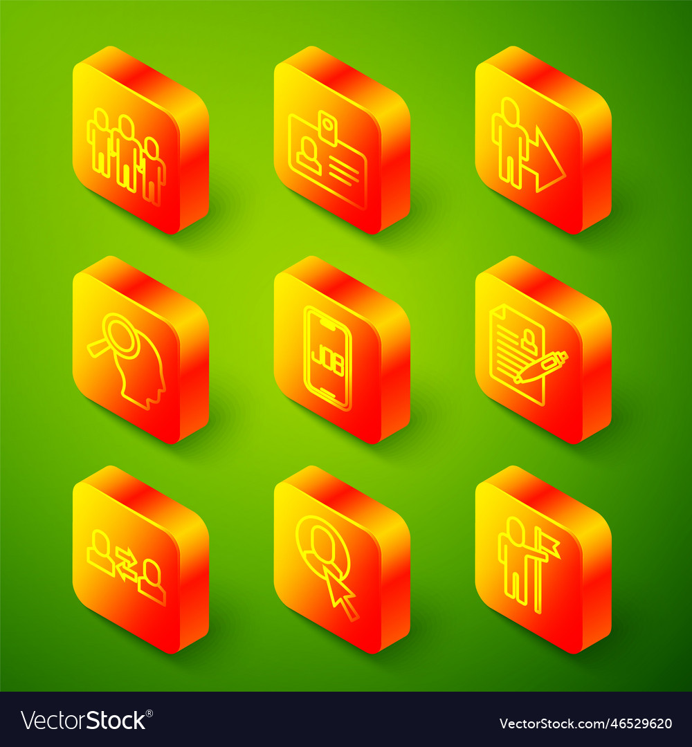 Set line project team base identification badge vector image Set line project team base identification badge
