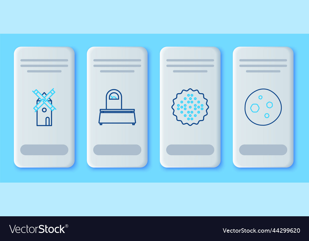 Set line scales cracker biscuit windmill vector image Set line scales cracker biscuit windmill