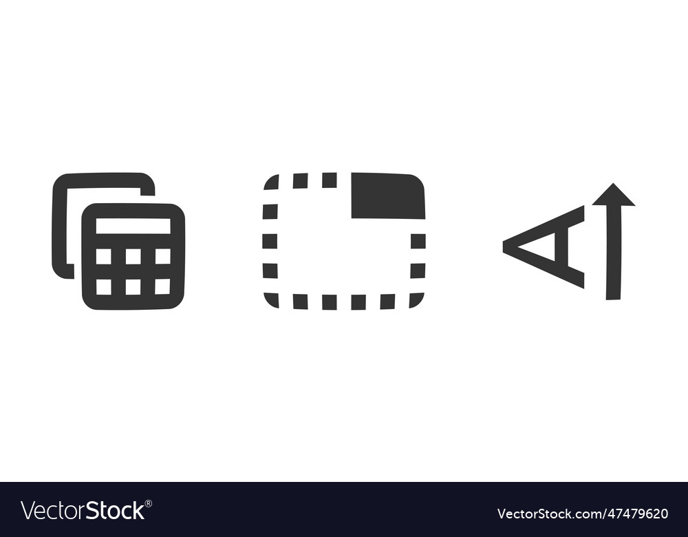 Set of 3 icons actions line collection Vector Image Set of 3 icons actions line collection