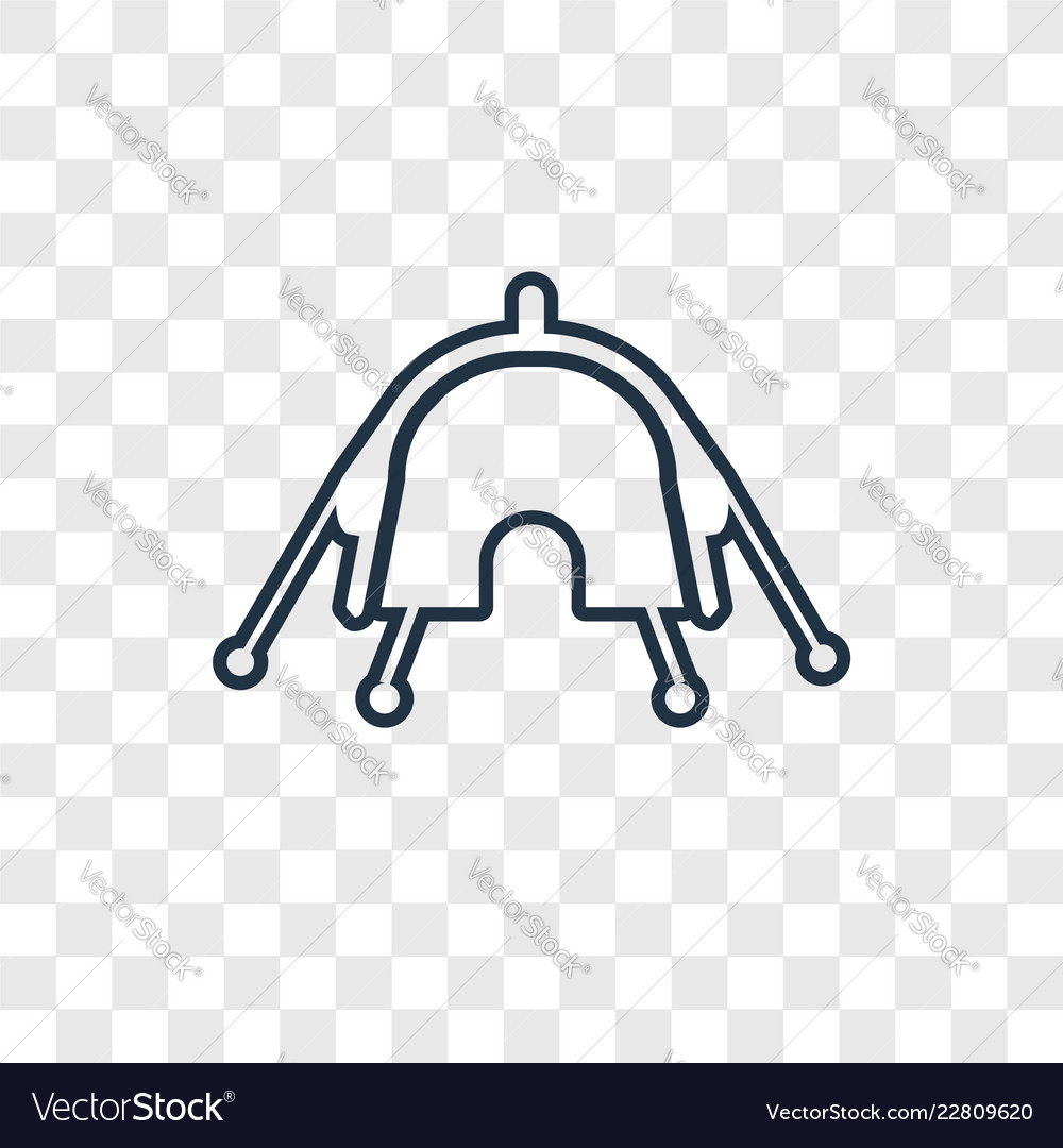Tent concept linear icon isolated on transparent vector image Tent concept linear icon isolated on transparent