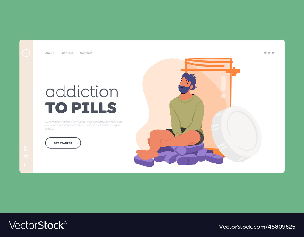 Addiction to pills landing page template male