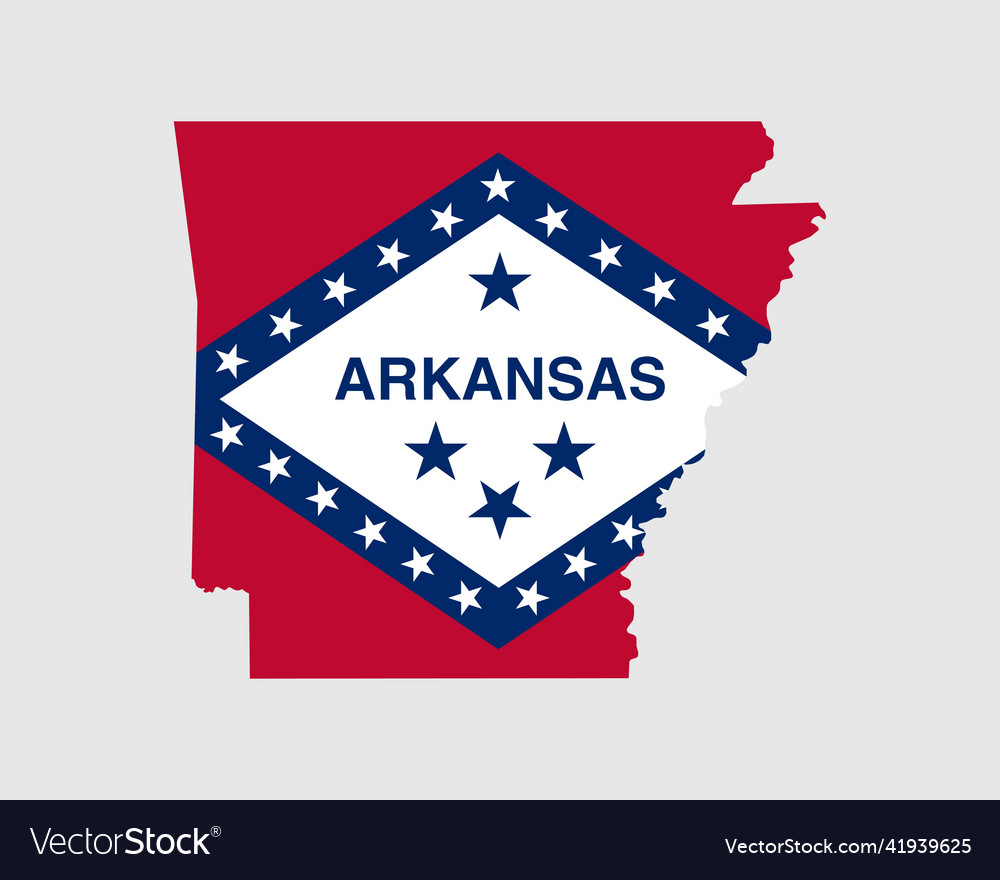 Arkansas map flag state map of usa Royalty Free Vector Image