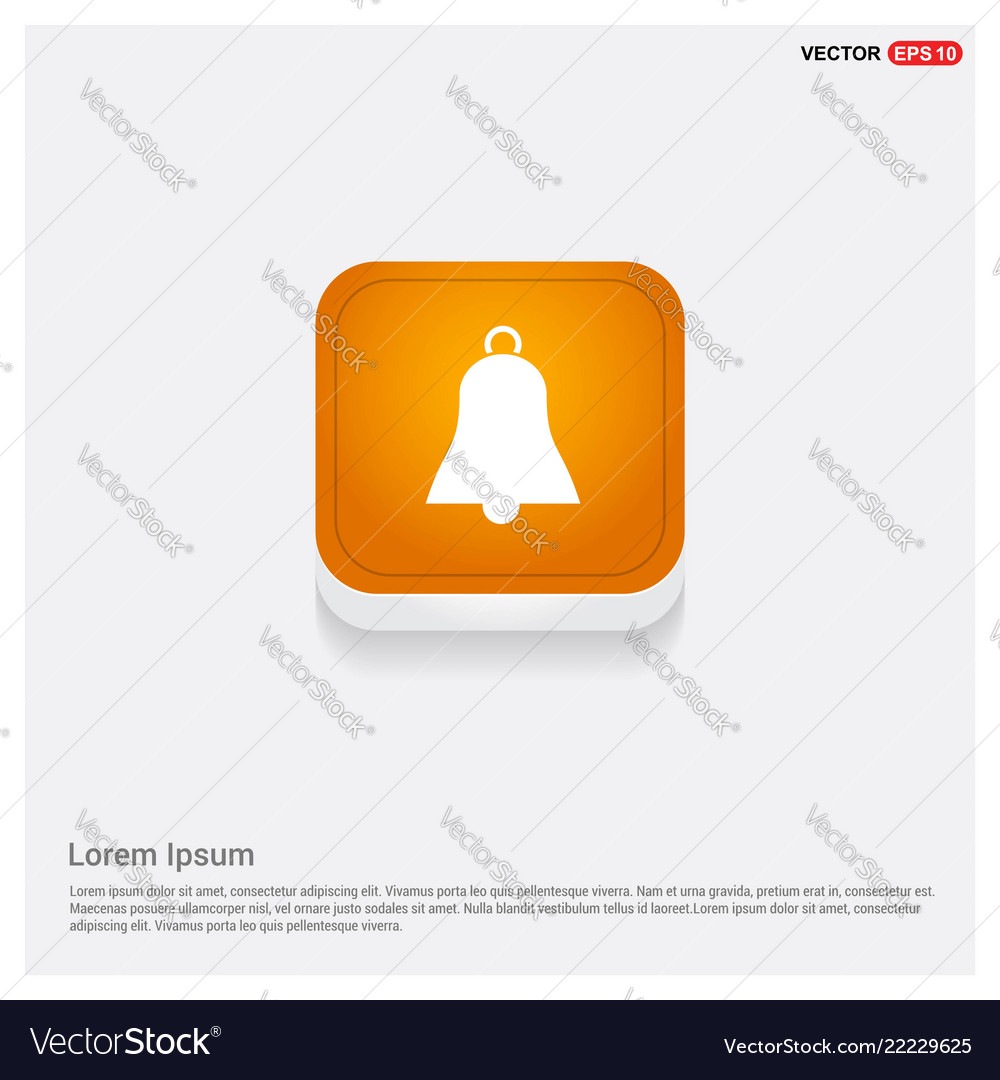 Bell icon orange abstract web button Vector Image Bell icon orange abstract web button