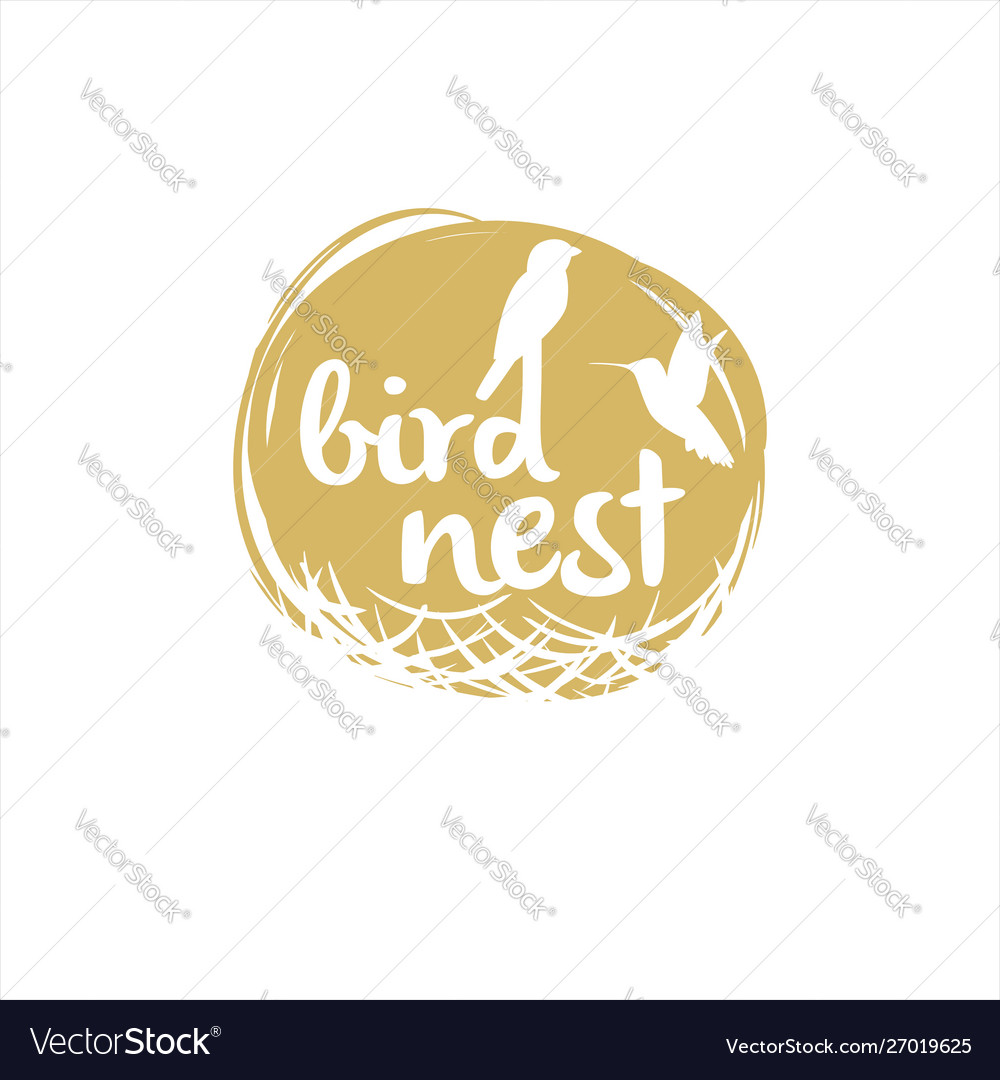 Bird nest logo design Royalty Free Vector Image