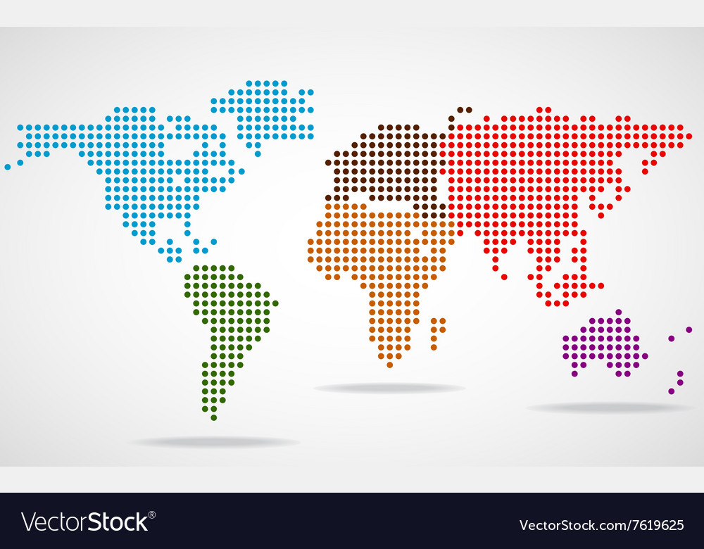 Colorful Dot World Map