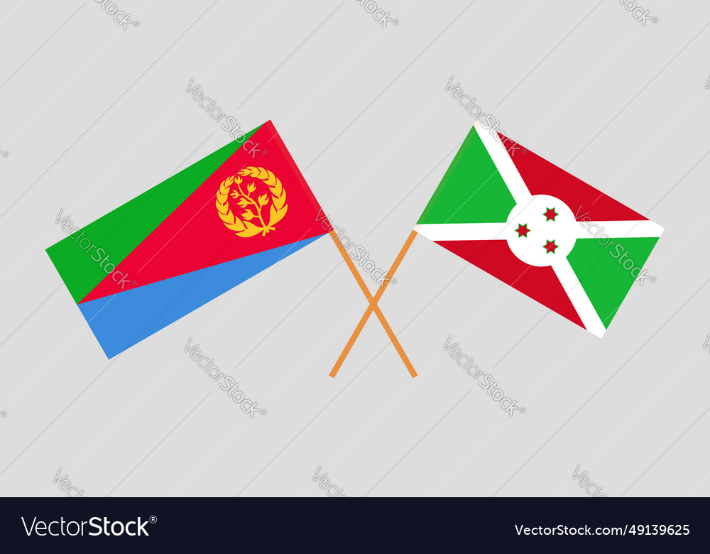Crossed flags of eritrea and burundi official