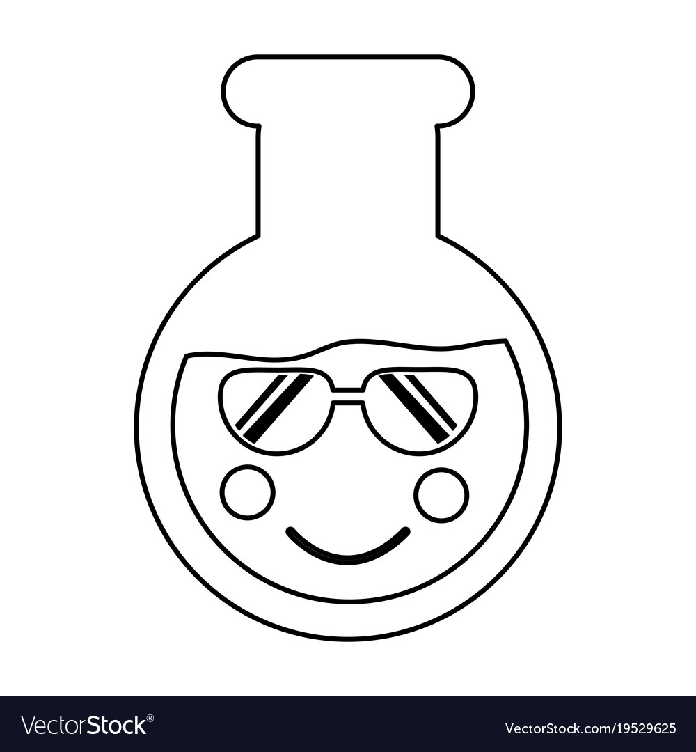 Flask laboratory kawaii icon image