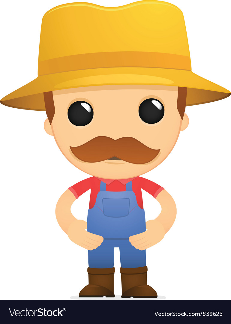 Funny cartoon farmer