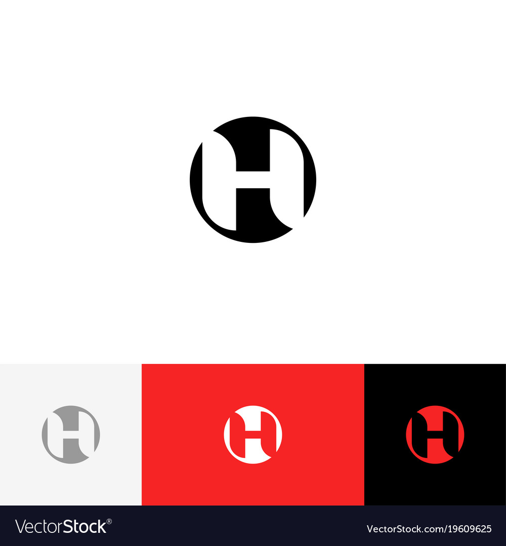 H in circle minimalism logo letter