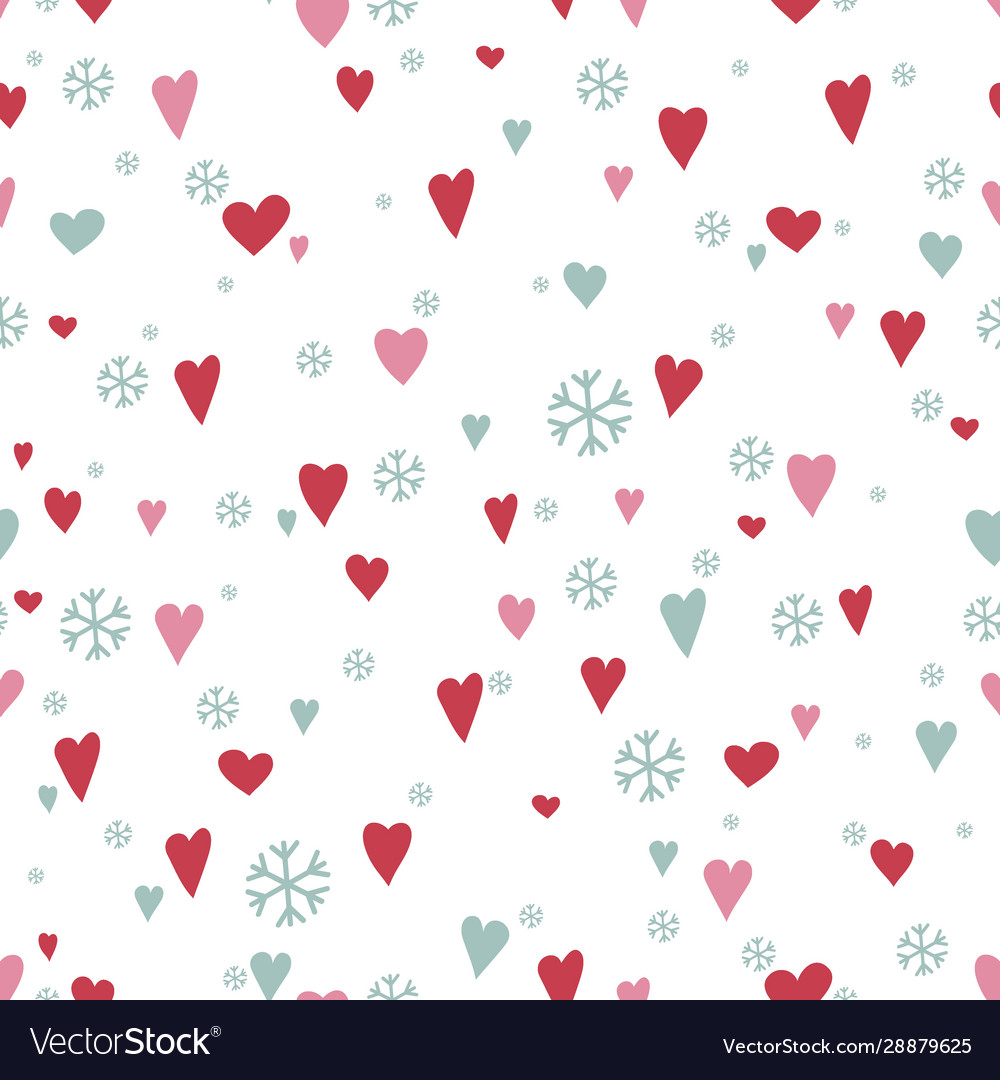 Heart & Snowflake Seamless Pattern
