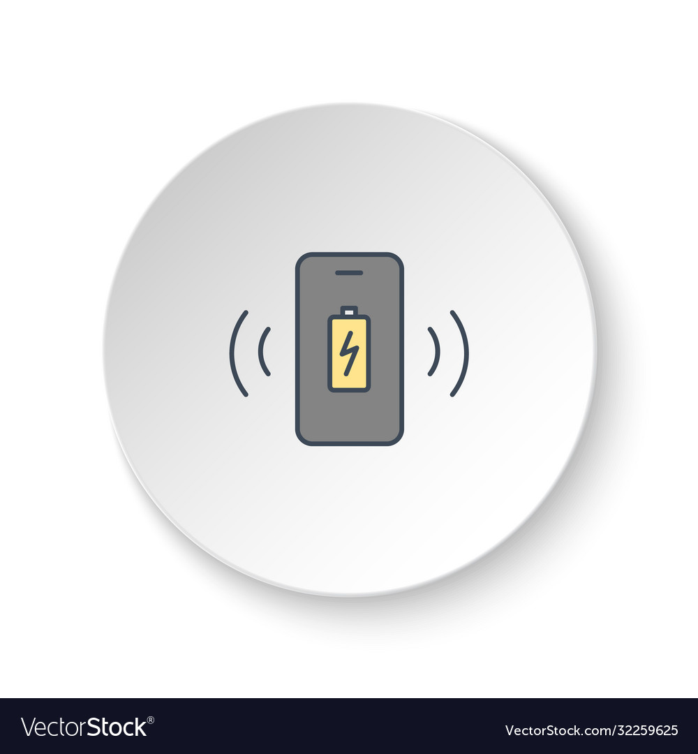 Round button for web icon mobile charger notice